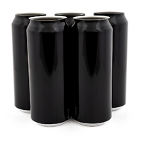 Aluminiumburk för öl och dryck Svarta burkar 500 ml utan lock, 162 st.
