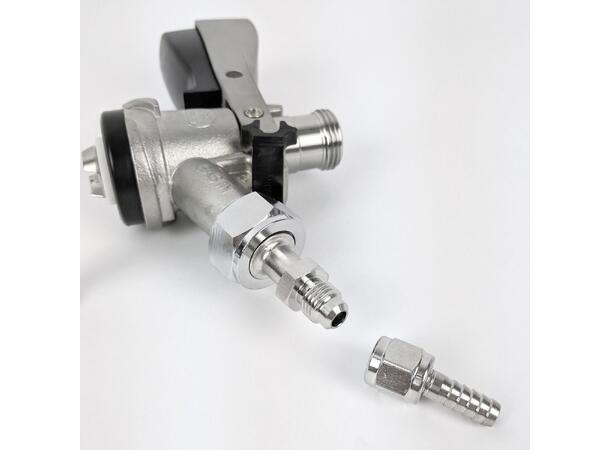 Övergång till fatkoppling 1/4" MFL (for 5/8 Hex Nut) Rostfri 