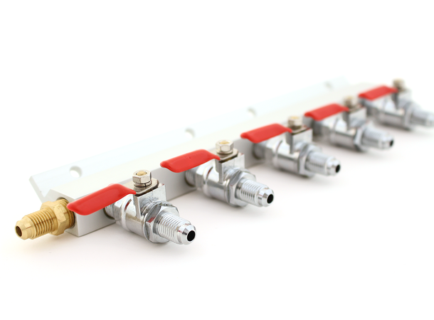 CO2 manifold med 5 uttag, MFL gängor