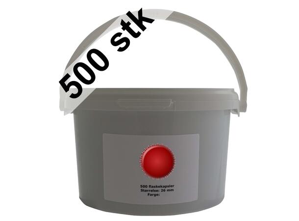 Flaskekapsler 26 mm, Rød Metallic