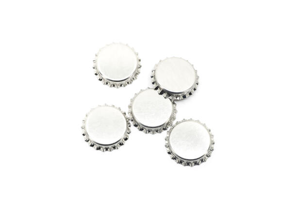 Kapsyl för flaska 26 mm, Silver, påse med 100 kapsyler