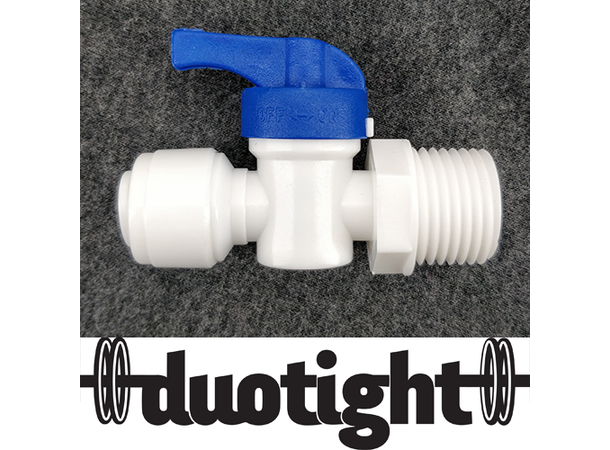 Kulventil 9,5mm (3/8") till 1/2" BSP Duotight snabbkoppling med dubbel O-ring 
