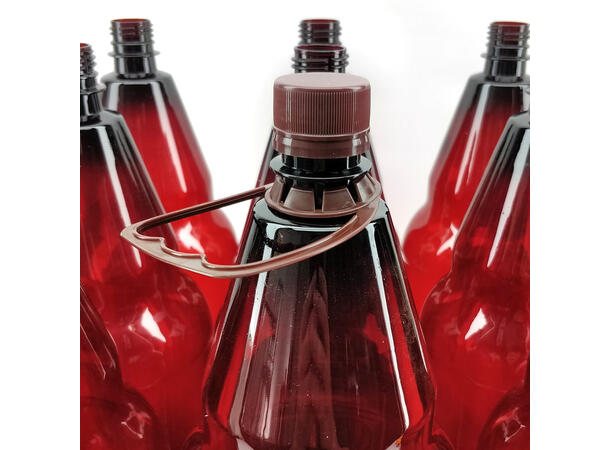 Brune PET-flasker på 2,5 liter, 9 stk.plastflasker til øl