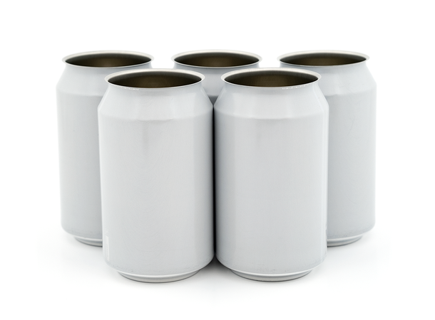 Aluminiumburk för öl och dryck, vita burkar UTAN lock 216 st x 330 ml