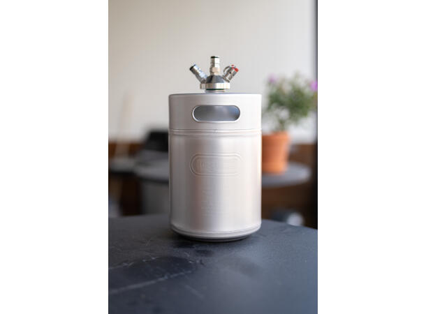 Minikeg 5 liter med lock Lock med ball lock ventiler 