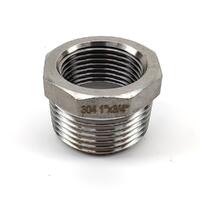 3/4" BSP till 1" BSP reduktionsnippel Rostfritt stål - Gängor