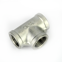 1/2" T-stykke med BSP Hun rustfritt stål