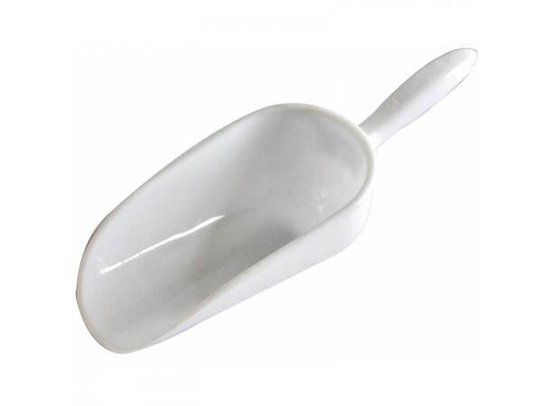 KUN SE - Maltskopa 25 cm i vit plast Rymmer ca 300g malt 