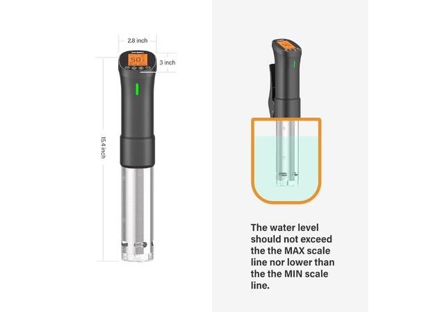 Inkbird Sous Vide Cooker 1000W, med wifi appstyrning