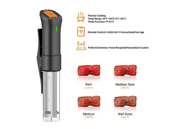 Inkbird Sous Vide Cooker 1000W, med wifi appstyrning 