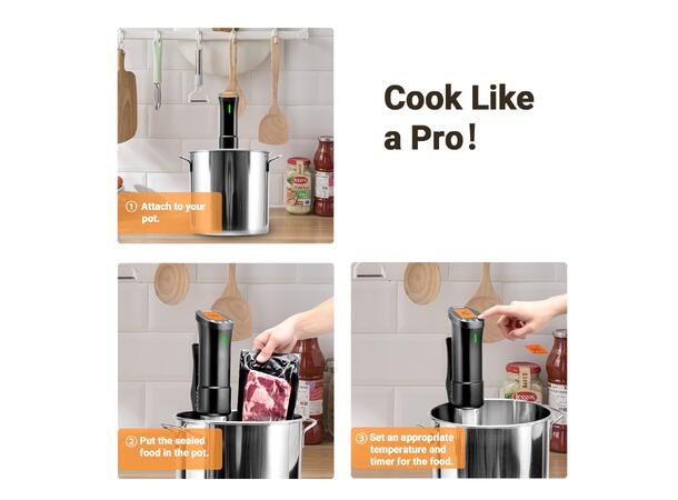 Inkbird Sous Vide Cooker 1000W, med wifi appstyrning 