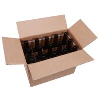 Låda med 15 st. 0,5 l. flaskor bruna long-neck flaskor