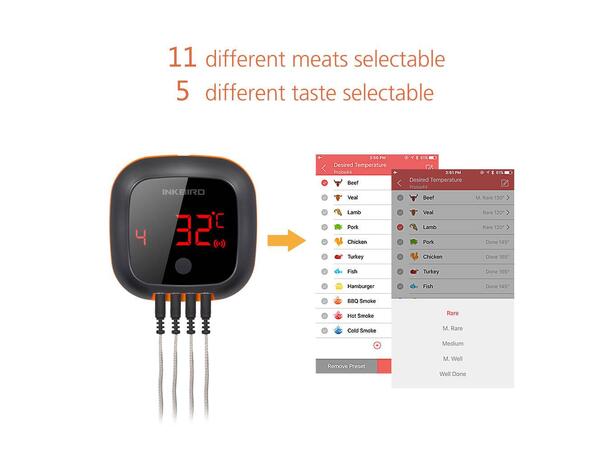 Inkbird Steketermometer med 4 prober
