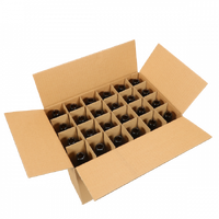 Låda med 24 bruna flaskor - 33 cl longneck - låda med mellanlägg