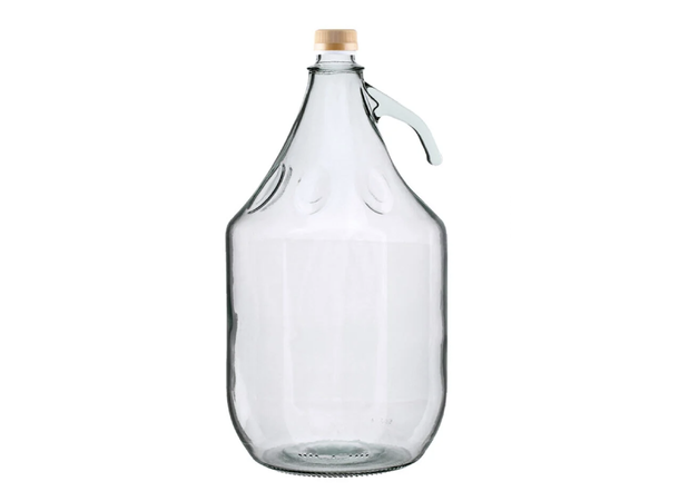 Glasdamejeanne 5 liter, med utv. gängad  hals