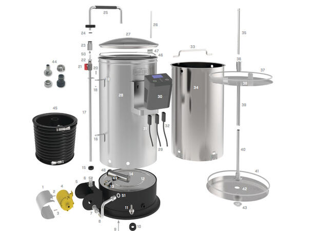 Bottom overflow pipe, G30 & G70 Reservdel till Grainfather bryggverk 