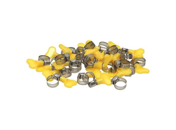 Slangklämma 6-12 mm Rostfritt stål, med gul vinge 