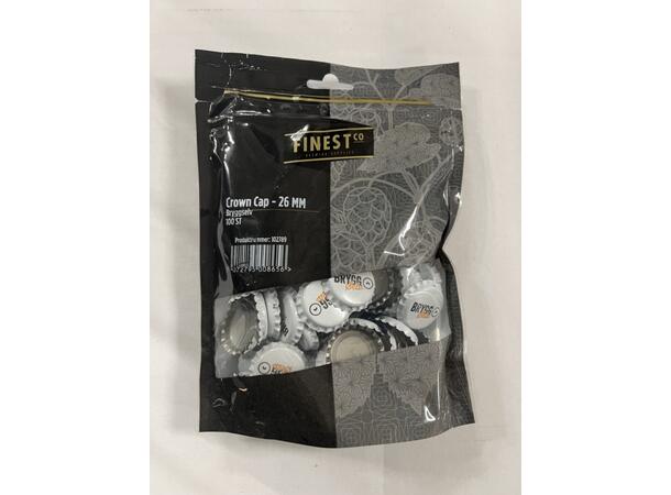 Kapsyl för flaska 26 mm, vit "Bryggselv" KUN SE 