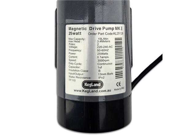 Green Demon 25 Watt Pump. Passar 65L BrewZilla Gen 4 och BZ 100L