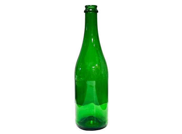 Låda med 12 st. gröna 0,75 Champagneflaskor