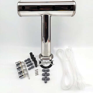 4 Taps T-Bar Brushed Stainless Font Kit Komplett kit