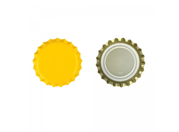 Kapsyl för flaska 26 mm, Gul - 1000 stycken
