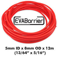12m Red EVABarrier 5mm ID x 8mm OD Halvgenomskinlig röd EVABarrier