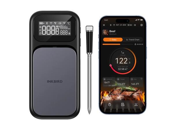Inkbird Steketermometer med 2 prober | med bluetooth overføring til a