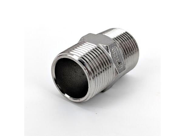 3/4 BSP - 1/2 BSP Stainless Hex Nipple