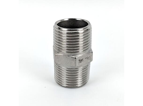 3/4 BSP - 1/2 BSP Stainless Hex Nipple