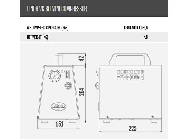 Lindr kompressor luft 30