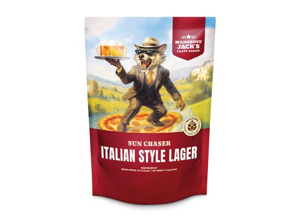 Italian Style Lager – Mangrove Jack's Sun Chaser - ger ca 23 liter öl 